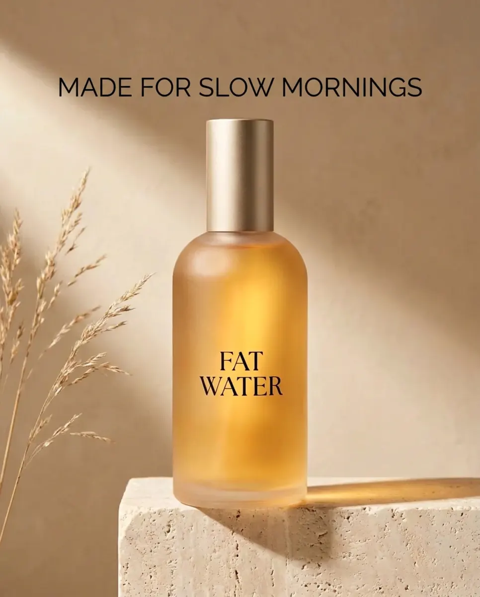 Fat Water ad reading Made for slow mornings, made by the flow